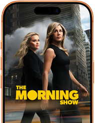Ein iPhone 17 Pro Display zeigt die Apple TV+ Serie The Morning Show.