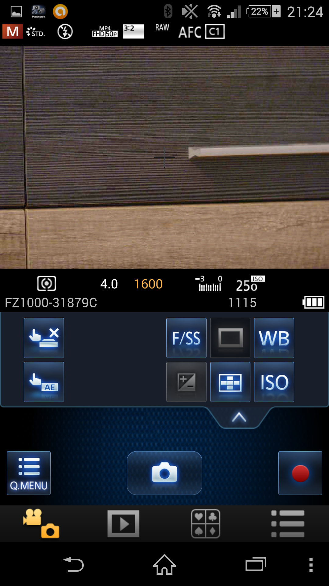 Alle wesentlichen Einstellungen der Panasinic Image App sind Abgebildet
