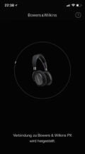 Die App beim Pairing mit dem B&W PX