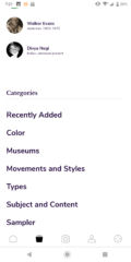 Wie auf der Webseite: Hier kann ich nach Museum, Stil oder etwas ganz anderem sortiert stöbern.