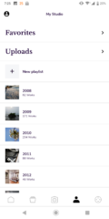 Die Playlists, die meinem Account zugeordnet sind.