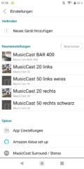 Das Einstellungsmenü. Hier werden unter anderem neue Lautsprecher hinzugefügt.