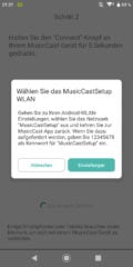 Nachdem ich mich mit dem WLAN-Netz des Lautsprechers verbunden habe, sage ich dem Lautsprecher mit welchem Netzwerk er sich verbinden soll und wie das Passwort lautet.