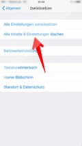 ... die Inhalte und Einstellungen letztendlich löschen. 