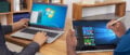 Der Support für Windows 7 (im Bild links) endet 2020. Der Umstieg auf Windows 10 (im Bild rechts) ist spätestens dann sehr sinnvoll.