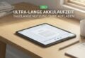 Tablet mit Langer Akkulaufzeit Beitragsbild - Tablet liegt auf dem Tisch